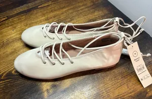 Time & tru beige lace up flats size 10 thumbnail 1