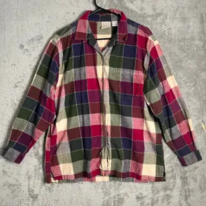Vintage‎ Patchwork Button Up Shirt Artsy Boho Grandma Chic Size XL 100% Cotton thumbnail 1
