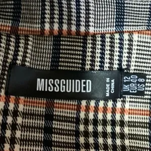 Missguided Multicolor Tan Plaid Double Breasted Mid Length Coat Jacket Size 8 thumbnail 3