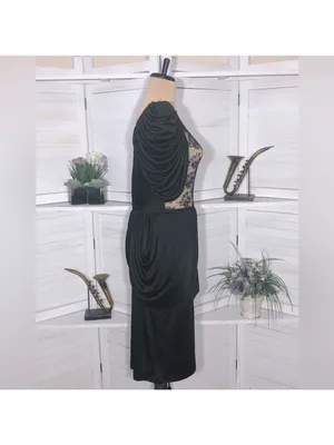 Vintage Black Dress Lace backless Puffed Sleeve whimsigoth dark fairy coquette thumbnail 6