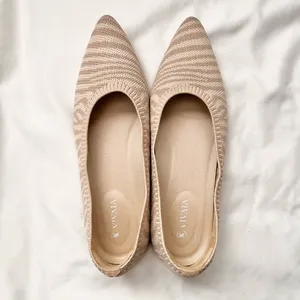 Vivaia | Pointed Toe Ballet Flats Aria 5* In Zebra Nude Print Size 9 Us Eur 40 thumbnail 6