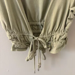 Princess Polly Jamison Tie-Front Crop Top in Sage Green Sz 2 / XS thumbnail 3