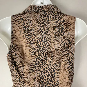 Guess Wrap Top Animal Print‎ Women Small Brown Black Leopard Sleeveless Blouse thumbnail 6