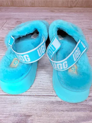 UGG Women's Disco Platform Slide Tide Pool 9 fluffy wool sandals shoes slip on thumbnail 8