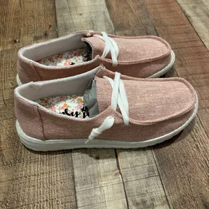 Gypsy Jazz Pink Canvas Slip-On Shoes 6.5 New Casual Loafers Sparkle Preppy Cute thumbnail 3