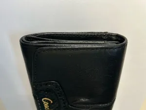 Coach Women’s Black Tri-Fold Wallet with Gold Script Logo thumbnail 4
