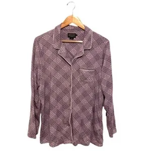 Pendleton Lounge Shirt Women Size XL Button Up Purple Long Sleeves EUC thumbnail 6