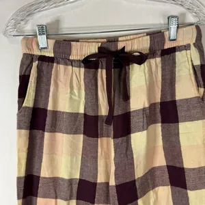 Secret Treasures Beige and Burgundy Plaid Lounge Pajama Pants — Size Small thumbnail 2