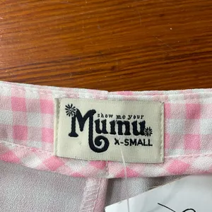 NWT Show Me Your Mumu Great Wrap Shorts Strawberry Shortcake Gingham Skort XS💛 thumbnail 12