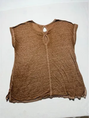 OZEO Women’s L Country Music & Cowboys Brown Graphic Tee Keyhole Back thumbnail 6