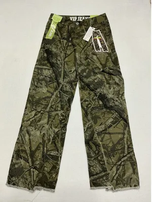 VIP Jeans Womens Camo Cargo Utility Pants Size S/6 NWT Raw Hem Y2K Hunting Green thumbnail 1