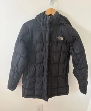 The North Face 600 Down Puffer Jacket Black Removable Hood Women Medium RN 61661 thumbnail 1