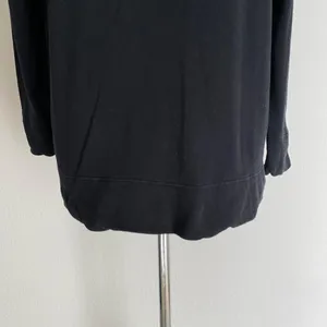James Perse Cotton Relaxed Clean Raglan Sleeve Supima Pullover Sweatshirt Black‎ thumbnail 6