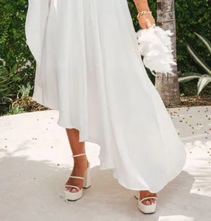 SHOW ME YOUR MUMU Rhea One Shoulder Dress In Ivory Luxe Satin thumbnail 7