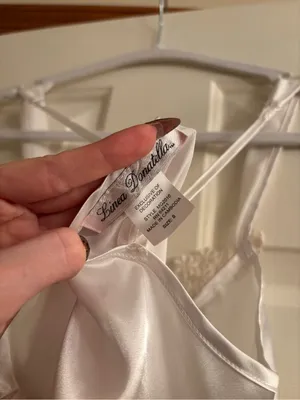 Linea Donatella White Satin Slip Dress thumbnail 4