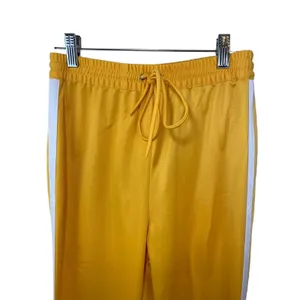 Lovers + Friends Yellow Track Jogger Pants Stripe Zip Ankle Small Festival thumbnail 2