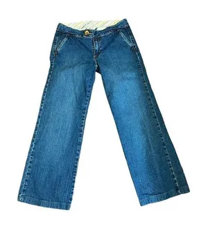 Lilly Pulitzer Jeans Women 8 Blue Low Rise Wide Leg‎ Denim Stretch Casual thumbnail 1