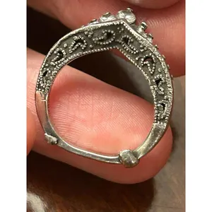 Ring scrap damaged missing stone repair size 4.5 2.95g Silver thumbnail 6