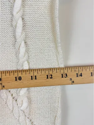 ZARA Ivory Cable Knit Wool Blend Sleeveless Mock Neck Sweater Vest Size S thumbnail 6