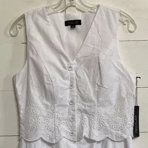 Rachel‎ Zoe White Crochet Lace Midi Dress Sleeveless NWT Small Boho Cottagecore thumbnail 7