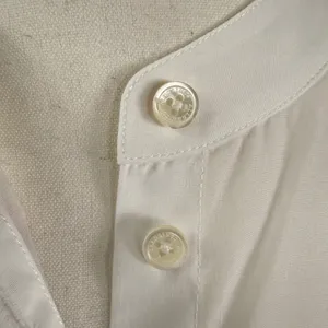 AllSaints Percy Pleated Tail Relaxed Fit Shirt White Band Collar Women US 8 thumbnail 12