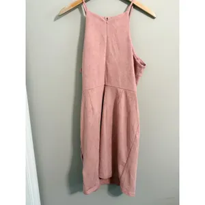 Hyfve Mini Dress Womens Large Pink Faux Suede Ruched Halter Tulip Hem HF19H105DG thumbnail 4