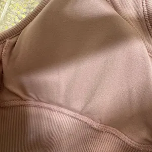 Yogalicious Mauve Pink Stretch Ribbed Double Sports Bra XL thumbnail 4