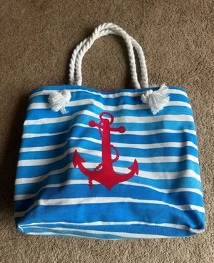 Nautical Beach Bag Blue thumbnail 1