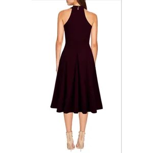 NEW WOOSEA Sleeveless Halter Neck A-Line Cocktail Pockets Dress M thumbnail 2