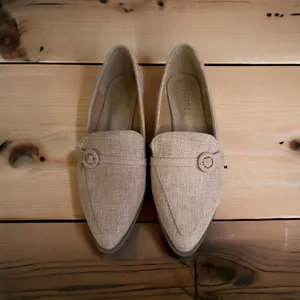Tinstree Pale Pink Tweed Pointed Toe Slip On Flats Buckle Loafer Shoes Womens 8 thumbnail 9