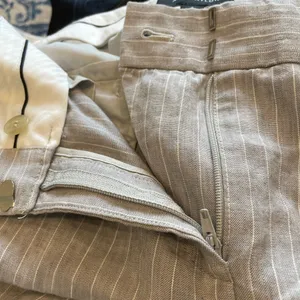 Ann Taylor Womens Pants Career Gray White Pinstripe Linen Blend 8 thumbnail 8