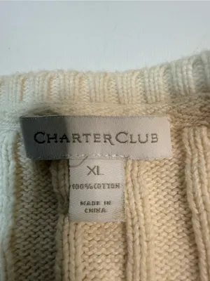 Charter Club Cream Cable-Knit Crewneck Sweater thumbnail 6