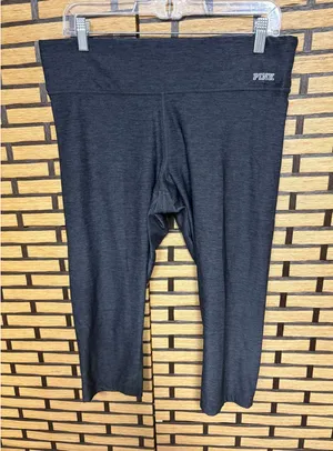 PINK Vicotrias Secret The Ultimate Yoga‎ Gray Crops Size Large thumbnail 1
