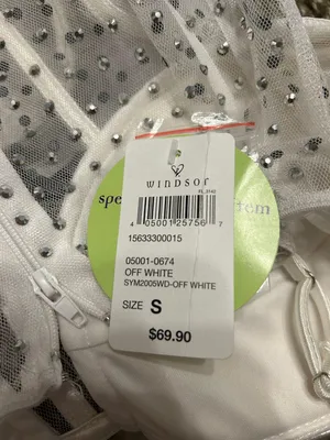 NWT  White Satin Mini Dress, S thumbnail 4