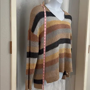 KNOX ROSE Striped V-Neck Women's SweaterSz: XL thumbnail 3
