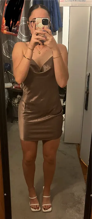 Satin dress Brown Size XXS thumbnail 1
