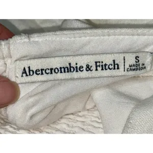 Abercrombie & Fitch White Linen Square Neck Sleeveless Halter Mini Dress Size S thumbnail 7