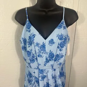 Chelsea 28 Blue Floral Spaghetti Strap Midi Dress Size Small NWOT thumbnail 6