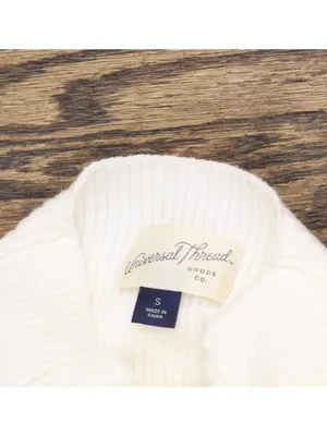 Universal Thread Womens Long Sleeve Mini Sweater A-Line Dress Cream Off White S thumbnail 3