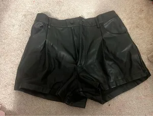 abercrombie & fitch leather shorts thumbnail 1