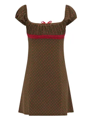With Jean mini dress in brown polka dot NEW thumbnail 8