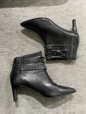 Ash Dangerous Studded Leather Ankle Booties Size 39 thumbnail 10