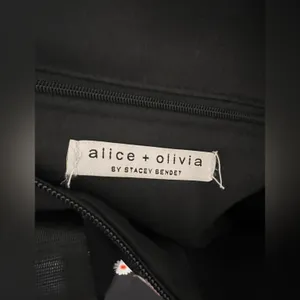 Alice + Olivia Stacey Bendet Daisy Travel Tote Black White Bag‎ thumbnail 5
