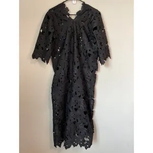 40UR Dreamers Black Floral Sheer Lace Midi Dress Size Medium NWT thumbnail 4