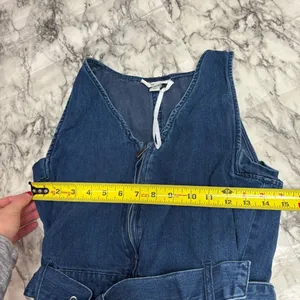 Rachel Comey x Target Indigo Denim Wash Jean Sleeveless Jumpsuit Size 2 belt Y2K thumbnail 6