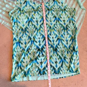 Elegant Blue and Green Striped Blouse thumbnail 9