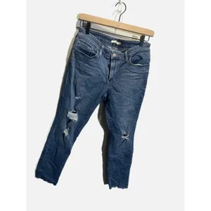 Levi's 711 Skinny Jeans Womens 29 Blue Distressed Ripped Raw Hem Casual Edgy‎ thumbnail 2