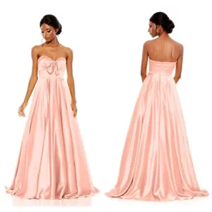MAC DUGGAL Bow Sweetheart Strapless A Line Gown Prom Dress in Blush Size US 6 thumbnail 2