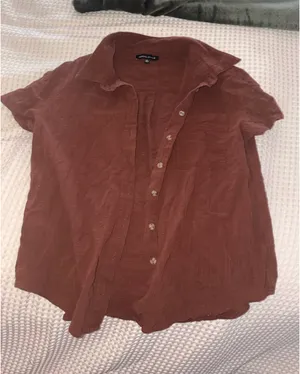 Urban Outfitters Brown button up tee thumbnail 1