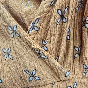 Patrons of Peace Mustard Yellow Floral Wide Leg Boho‎ Jumpsuit Small KS18387T thumbnail 6
